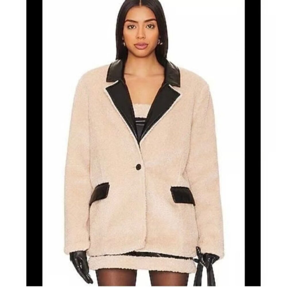 Revolve WEWOREWHAT XS Sherpa Faux Fur Blazer Streetwear Party
